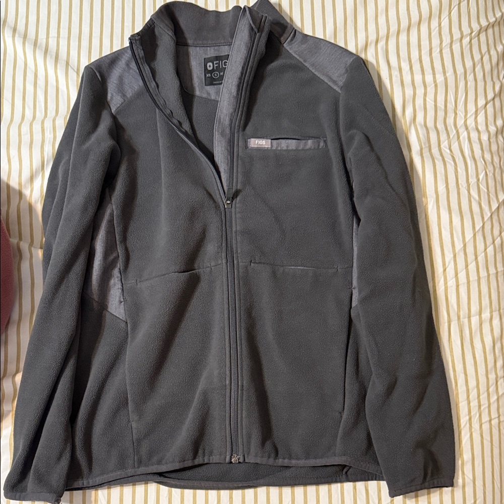 Figs Charcoal Zip-Up Jacket